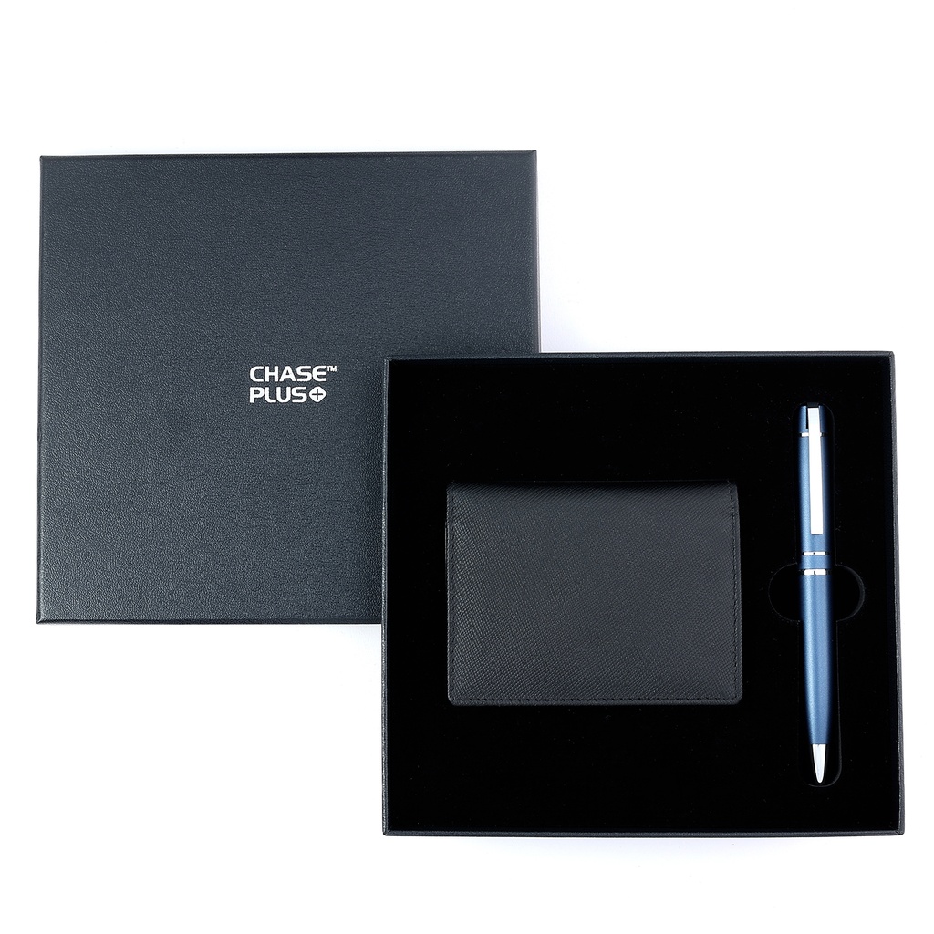 CHASE PLUS Business Gift Set-Glasgow BCH and Kanora Blue Pen