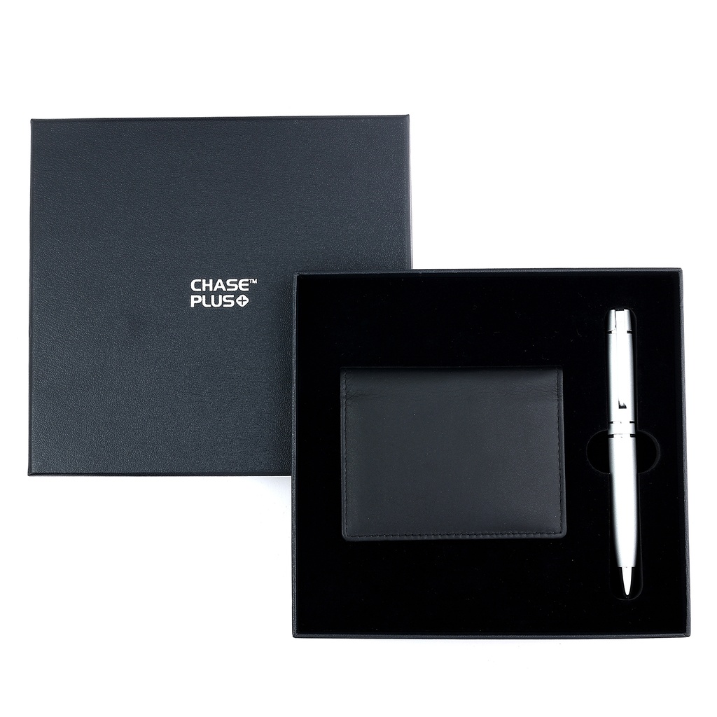 CHASE PLUS Business Gift Set- Premio BCH and Kanora Matt Silver Pen