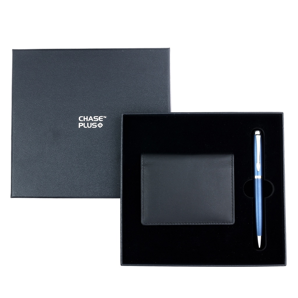 CHASE PLUS Business Gift Set- Premio BCH and Libro Matt Blue Pen