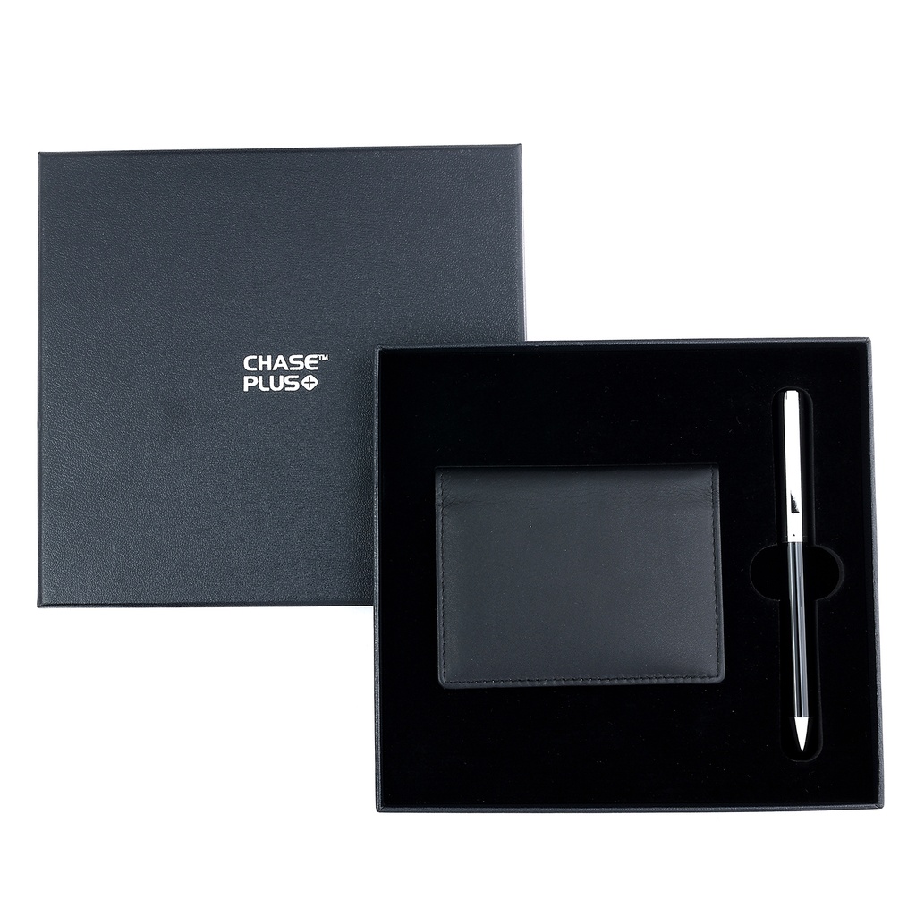 CHASE PLUS Business Gift Set- Premio BCH and Danza Black Chrome Pen