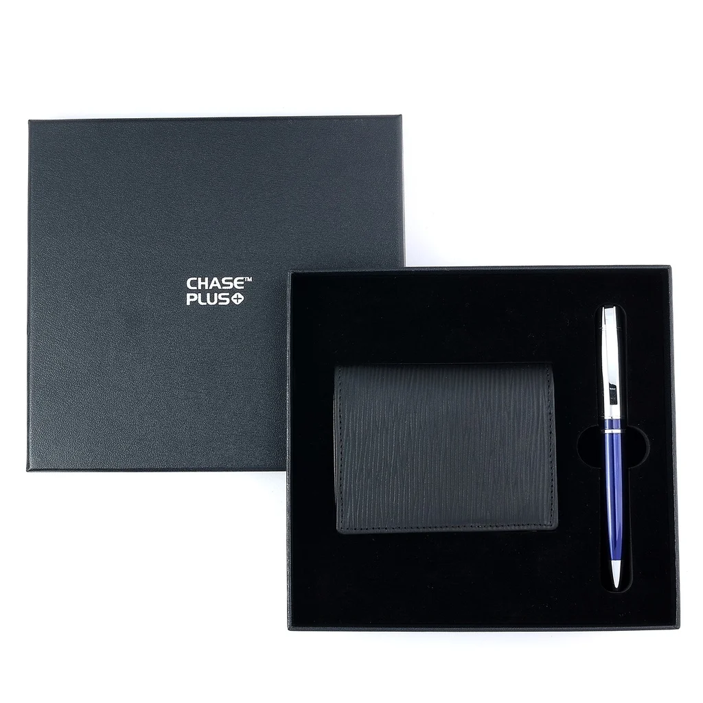 CHASE PLUS Business Gift Set- Retso BCH and Kanora Blue Chrome Pen