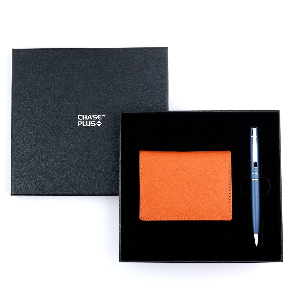 CHASE PLUS Business Gift Set- Bristol BCH and Kanora Matt Blue Pen