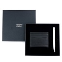 CHASE PLUS Business Gift Set- Glasgow Credit Card Holder and Kanora Matt Silver Pen