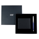 CHASE PLUS Business Gift Set-Glasgow Men's Wallet and Kanora Blue Chrome Pen 