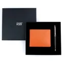 CHASE PLUS Business Gift Set-Bristol Men's Wallet and Lexer Black Rosegold Pen