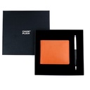 CHASE PLUS Business Gift Set-Bristol Men's Wallet and Libro Black Chrome Pen