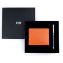 CHASE PLUS Business Gift Set-Bristol Men's Wallet and Danza Matt Blue Pen 