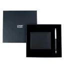 CHASE PLUS Business Gift Set-Premio Men's Wallet and Libro Black Chrome Pen 