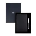 Business Gift Set-Capre Leather Covered Organizer Black and Danza Black Chrome Pen