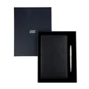 Business Gift Set-Capre Leather Covered Organizer Black and Lexer Gun Metal Pen