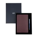 Business Gift Set-Capre Leather Covered Organizer Chocolate Brown and Libro Matt Blue Pen  