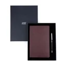 Business Gift Set-Capre Leather Covered Organizer Chocolate Brown and Kanora Matt Black Pen