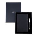 Business Gift Set-Domino Leather Covered Organizer and Kanora Matt Black Pen