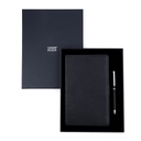Business Gift Set-Domino Leather Covered Organizer and Danza Matt Black Pen