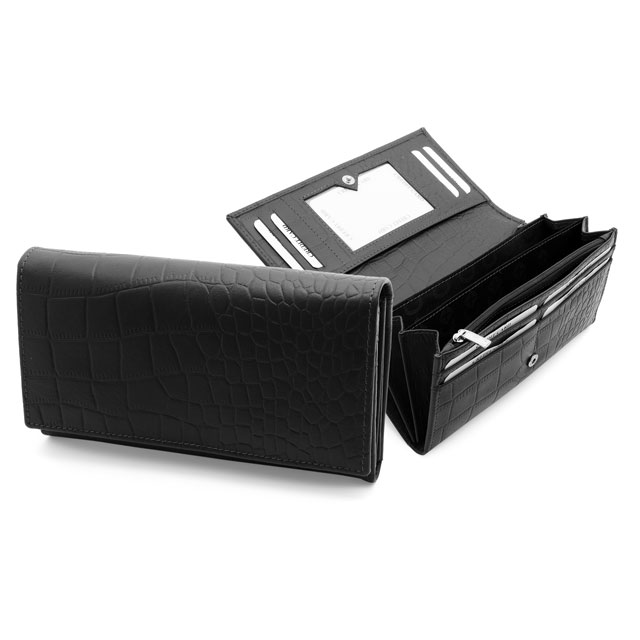 CHASE PLUS Ladies Wallet Fiora black Croco
