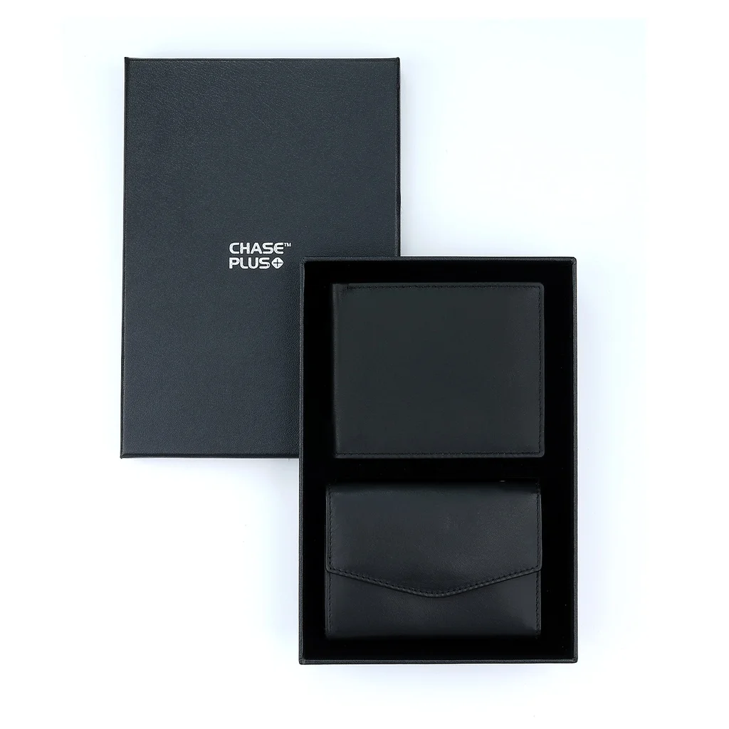 CHASE PLUS Business Gift Set Mens Wallet and Ladies Wallet