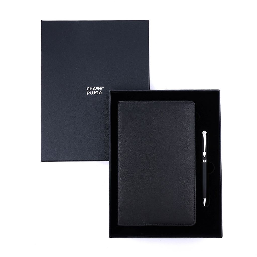 CHASE PLUS Business Gift Set Leather Notebook and Pen
