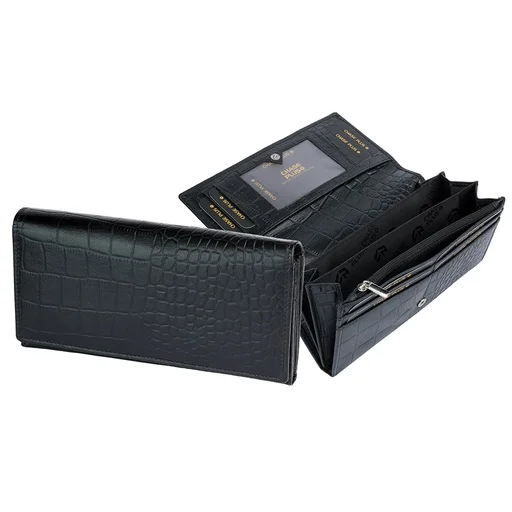CHASE PLUS Ladies Wallet Fiora black Croco