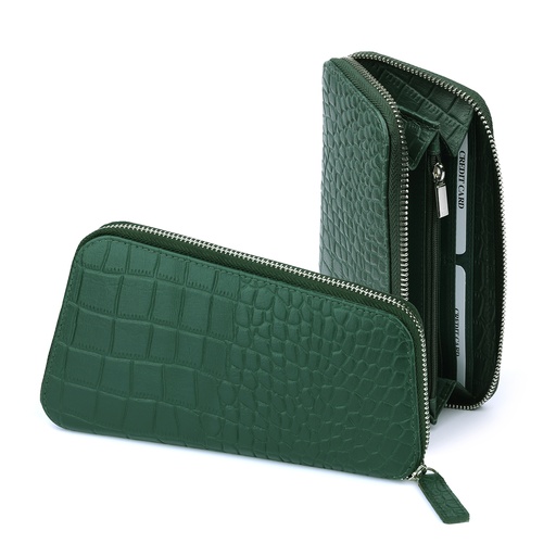 [CROCGR9096] CHASE PLUS Ladies Wallet Orva green Croco