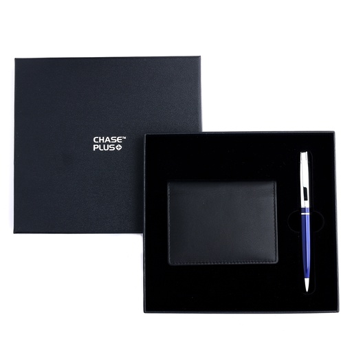 [CMB8850-2] CHASE PLUS Business Gift Set- Premio BCH and Kanora Blue Chrome Pen