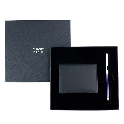 CHASE PLUS Business Gift Set- Premio BCH and Danza Blue Chrome Pen