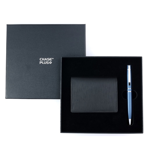 [CMB8853-4] CHASE PLUS Business Gift Set- Retso BCH and Kanora Matt Blue Pen