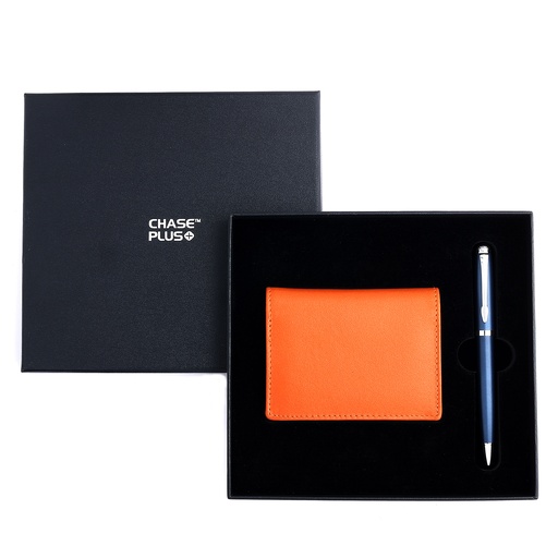 [CMB8846-4] CHASE PLUS Business Gift Set- Bristol BCH and Libro Matt Blue Pen